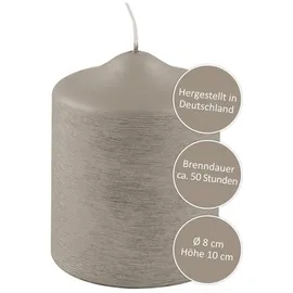 Fink Stumpenkerze 10 cm grau