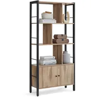 VASAGLE Bücherregal 4 offene Regalfächer Kamelbraun-Tintenschwarz