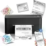 Phomemo DHL Bluetooth Etikettendrucker, Ettikettendrucķer 4x6 Versandetiketten Drucker, Bluetooth Label Printer Thermodrucker für Barcode, Amazon, DHL, Etsy, DPD, UPS, Ebay & Shopify - Schwarz