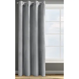 Eurofirany Design91 Samtvorhang Ösen Ösenschal Blickdichte Vorhänge Samt Velours 140x250 Samtvorhänge ROSA (Silber)