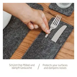 MIQIO 18 er Set Tischsets 6 Platzsets, Bestecktaschen Glasuntersetzer,