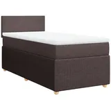 vidaXL Boxspringbett mit Matratze Dunkelbraun 100x200 cm Stoff