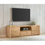 Home Affaire Lowboard HOME AFFAIRE "Burani", braun (eiche teilmassiv), B:160cm H:48cm T:35cm, FSC-zertifiziertes teilmassives Holz, Sideboards, Lowboard, grifflose Optik, Fernsehtisch