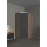 Priess Eckkleiderschrank PRIESS "Barcelona Kleiderschrank Ecklösung Raumwunder", schwarz (astkernbuche, schwarz), B:95cm H:193cm T:95cm, Holzwerkstoff, Schränke, Eckkleiderschrank, in 2 Tiefen Schrank Eckschrank Garderobe