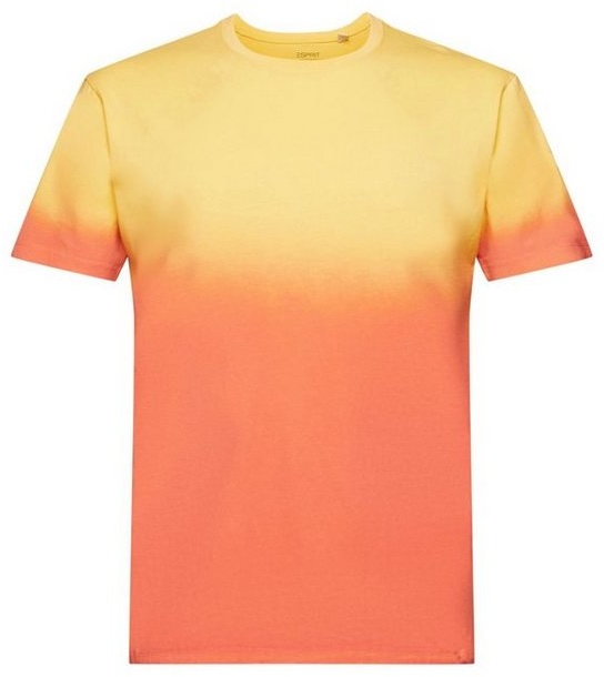 edc by Esprit T-Shirt Zweifarbig blass gefärbtes T-Shirt (1-tlg) gelb S