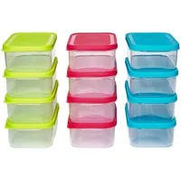 Kigima Gefrierdosen mit Klickverschluss 12x0,5L Bunt – Vorratsdosen mit Deckel luftdicht – Transparente Frischhaltedosen – Aufbewahrungsbox Küche für Mealprep & Organisation – Made in EU