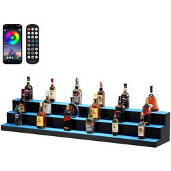 VEVOR Barregal Weinregal LED Beleuchtung Wandmontage 3-stufig 1522mm Display