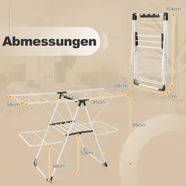 Costway Flügelwäschetrockner 33 m weiß