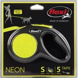 Flexi New Neon Gurt-Leine 5m 15kg Hund - schwarz