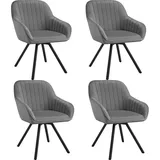 Tectake tectake® Drehbarer Armlehnstuhl Snug gepolstert, in Samtoptik, 58 x 58 x 82 cm