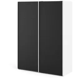 Veto Schiebetürenschrank B150 cm 2 Türen weiß und mattschwarz.