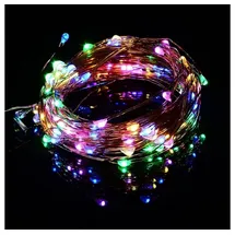 Nipach LED Lichterkette Kupferdraht 10 m Bunt
