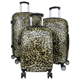 warenhandel könig Leopardenmuster Koffer-Set 3-tlg. braun/abs