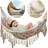 outtec Outtec® Hängematte - 200x150 cm, bis 200kg - Boho Baumwoll Hammock für Outdoor, Garten, Balkon, - für Kinder und Erwachsene, Beige