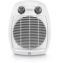 De'Longhi HVA3220 Elektrischer Heizlüfter, geräuschlos, 2 Leistungsstufen, Tropfschutz, Thermostat, Griff, Frostschutz, doppelte Isolierung, weiß