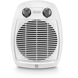 De'Longhi HVA3220 Elektrischer Heizlüfter, geräuschlos, 2 Leistungsstufen, Tropfschutz, Thermostat, Griff, Frostschutz, doppelte Isolierung, weiß