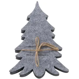 Boltze Filz Besteckhalter Bestecktasche Tannenbaum grau
