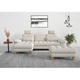 sit&more Ecksofa SIT & MORE "Westham L-Form", beige (creme), B:275cm H:88cm T:172cm, 90% Polyester 10% Polyamid, Sofas, Ecksofa, mit Recamiere, mit oder ohne Bettfunktion, Bettkasten, Füße Eiche
