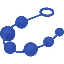 Advanced Silicone Anal Beads, 36 cm, blau