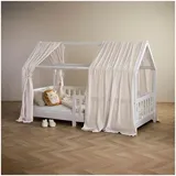 Idimex Baldachin Hausbett-Himmel Musselin NENA 2er Set – Weiss