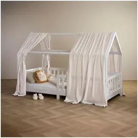 Idimex Baldachin Hausbett-Himmel Musselin NENA 2er Set – Weiss