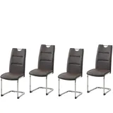 Hti-Living Schwingstuhl Kunstleder braun 4er Set