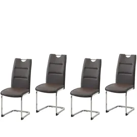 Hti-Living Schwingstuhl Kunstleder braun 4er Set