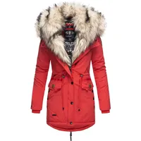 Navahoo Damen Wintermantel Dicker Winterparka mit 2 Kunstpelz-Kapuzen Sweety