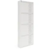 Kaufexpress GmbH Schuhschrank Metall-Schuhregal „Dublin“ mit 4/5 Klappen, Modernem Lochmuster Platzsparender Schuhschrank aus Metall mit moderner Front“ weiß