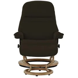 Stressless Relaxsessel Leder 75 x 100 x 73 cm Braun mit Hocker