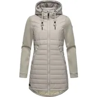 Ragwear Damen Übergangsjacke leichte lang Steppjacke mit weichen Ärmeln und Kapuze Sandrra Long Bone Gr. S - S