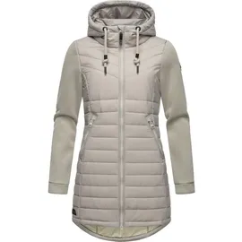 Ragwear Damen Übergangsjacke leichte lang Steppjacke mit weichen Ärmeln und Kapuze Sandrra Long Bone Gr. S - S