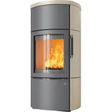 Kaminofen HARK 44-5.2 GT ECOplus 8 kW - Ofenkacheln: Creme - Korpus: titan/verchromt