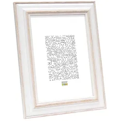 Deknudt Fotorahmen weiß mit naturfarbenem Akzent 18x24 S221H1
