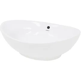 ECD Germany LuxeBath Aufsatzwaschbecken oval 59 x 39 x 20 cm