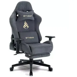 Symino Gamingstuhl Grau Chefsessel 200kg Bürostuhl Schreibtischstuhl verstellbar