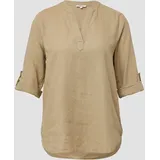 S.Oliver Leinenmix-Bluse mit Turn-up Hellbraun 38