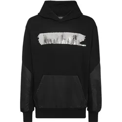 PLEIN SPORT Herren Kapuzensweat, Schwarz, L
