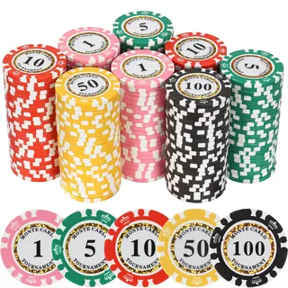LUOBAO Premium nummerierte Pokerchips für Kartenspiel, für Texas Hold'em, Blackjack, Card Club oder Late Night Pokerspiele
