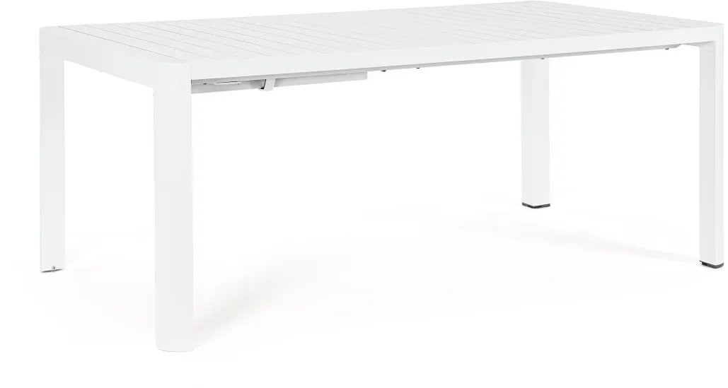 Gartenesstisch Kiplin Aluminium, modern ausziehbar, weiß, geeignet für 8–10 Personen