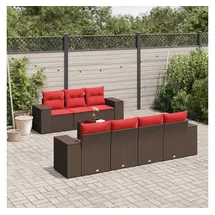 vidaXL Gartensofa-Set 8-tlg. braun Polyrattan