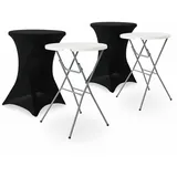 sweeek Party Stehtische klappbar Ø80 cm x 110 cm Schwarz