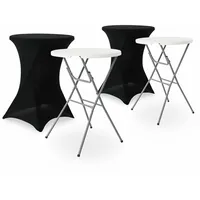 sweeek Party Stehtische klappbar Ø80 cm x 110 cm Schwarz