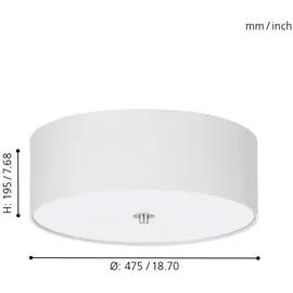 EGLO Pasteri 3-flg. nickel-matt/weiß