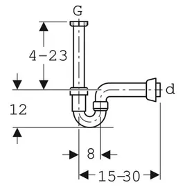 Geberit Rohrbogengeruchsverschluss Siphon 1 1/2" x 50 mm