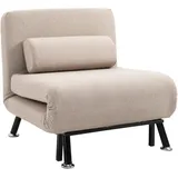 Homcom Schlafsessel, Beige, Textil, 75x75x70 cm, Wohnzimmer, Sessel, Schlafsessel