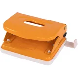 IDENA 11542 - Locher aus Metall, Anschlagschiene mit Formatanzeige, orange, für 20 Blatt, 1 Stück