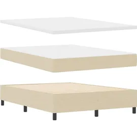 vidaXL Boxspringbett 140 x 200 cm Creme