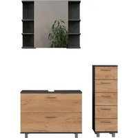 Vicco Badmöbel-Set Ilias, 3 Teile, mit Unterschrank 80 cm