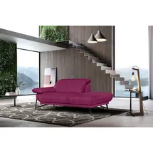 Egoitaliano "Anais, erstklassiges Designsofa, Breite 179 cm, Fußfarbe schattengrau", Kopfteil verstellbar, Luxus-Microfaser, (fuchsia), lila